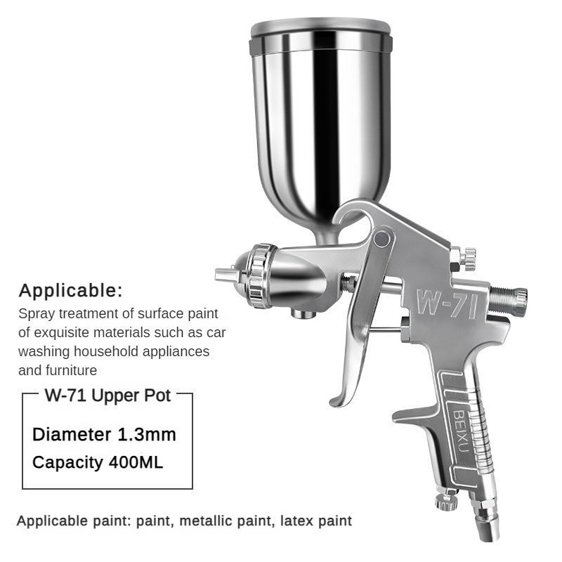 Пневматический краскопульт для латексной краски, автомобильный, мебельный, ремонтный пистолет для верхнего покрытия, распылитель из нержавеющей стали с высокой степенью распыления