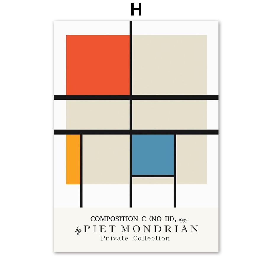Баухаус Пит Мондриан геометрическая настенная живопись на холсте плакаты на скандинавскую тему и принты настенные панно для гостиной современный декор
