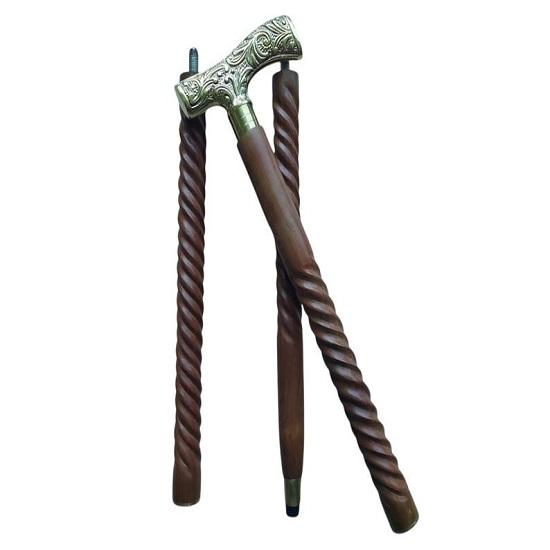 Трость для морской ходьбы, коричневое черное дерево, ручка в форме латуни, золотистый тон, натуральное дерево, унисекс