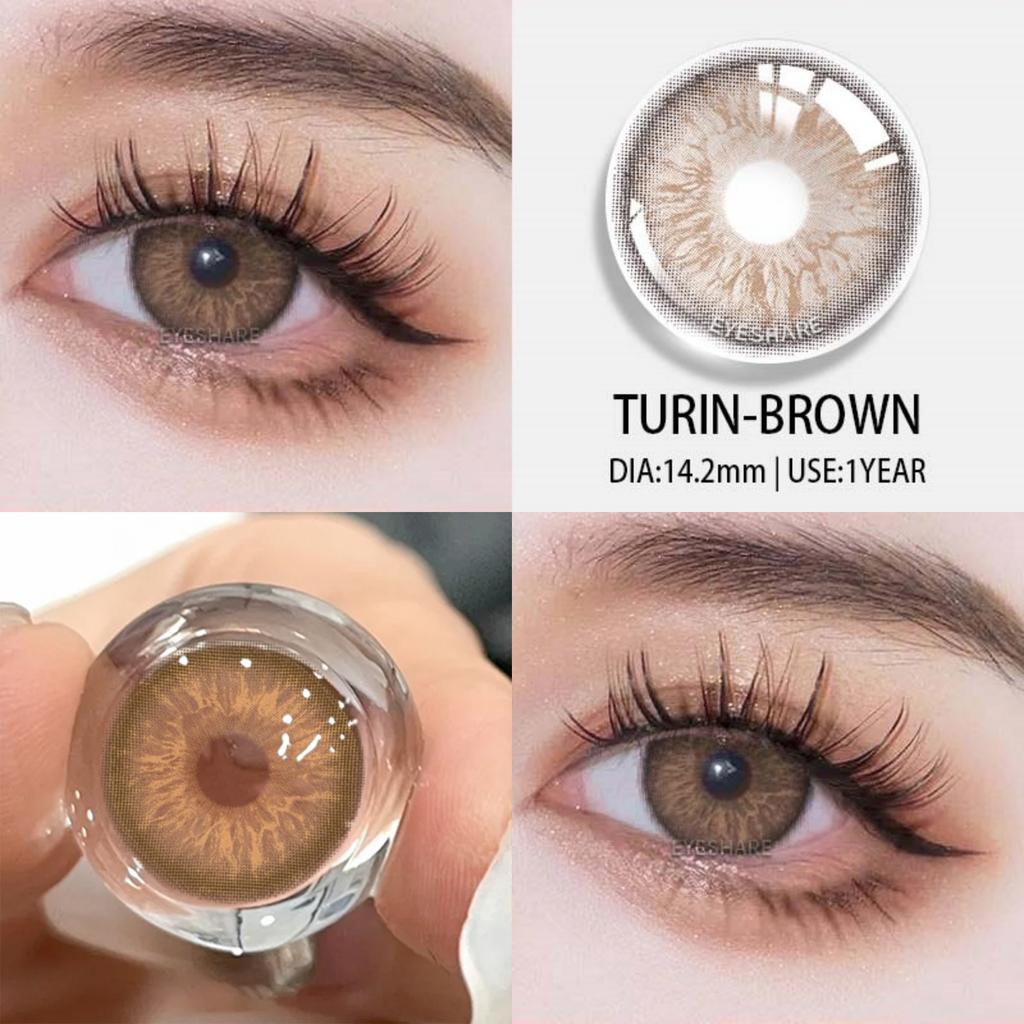 Eyeshare Цветные контактные линзы 1 пара цветных контактных линз модные темно-зеленые линзы для очков серые натуральные контактные линзы годовые линзы