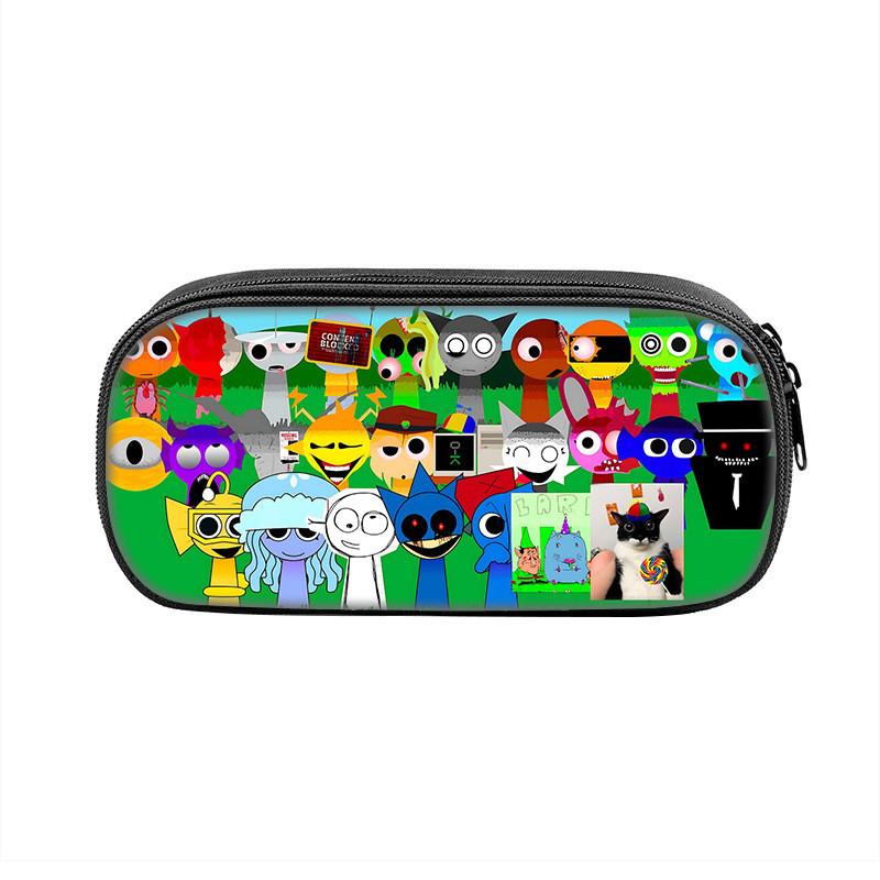 Sprunki Game Character Print Student Single Layer Stationery Storage Bag For Students And Office Supplies