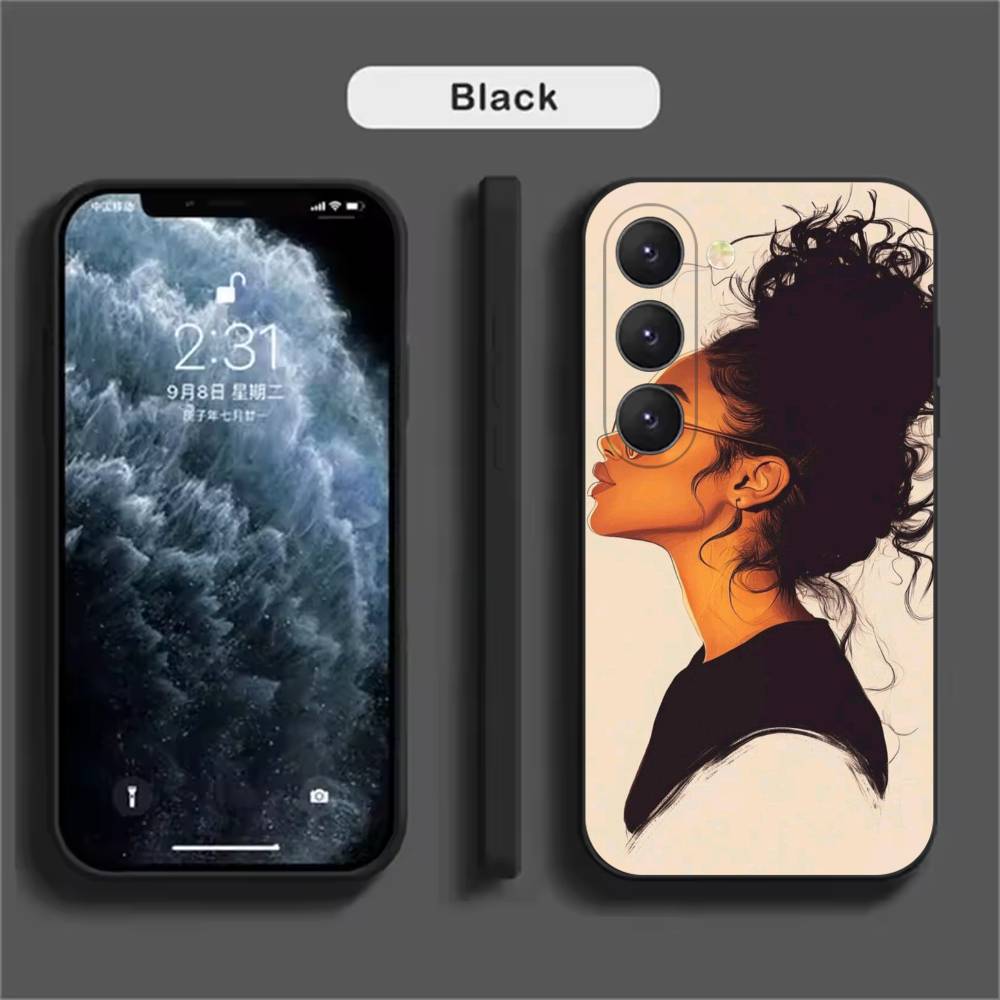 Afro Black Girls Cartoon Phone Case For Samsung Galaxy A52 A42 A32 A22 A12 A02S A72 A73 A51 A41 A31 A21S A71 A40 A30S A20S