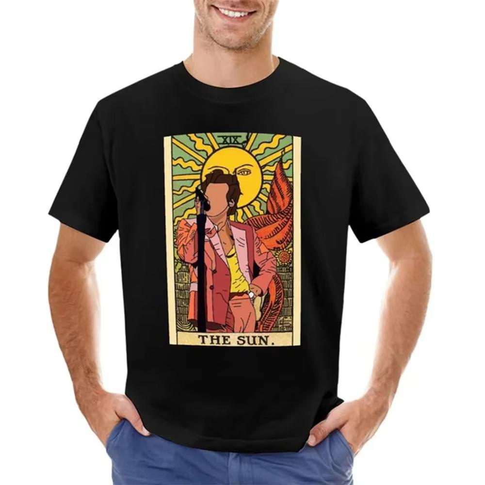 Harry Styles The Sun XIX graphic 100Cotton shirt unisex Y2k hiphop graphic Summer Mens Oneck Short sleeve Tshirt fan gift