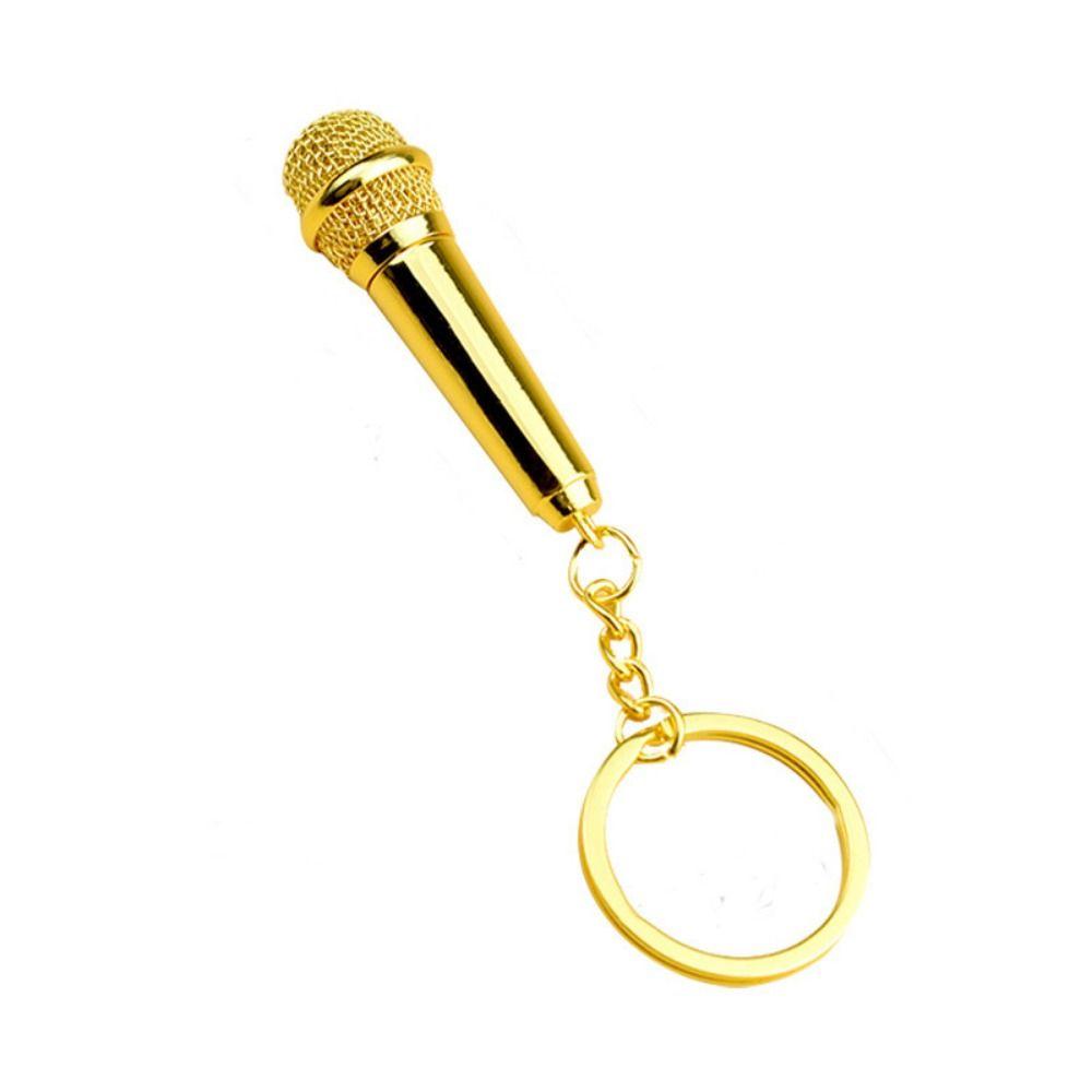Fashion Car Key Holder Personalized Pendent Key Chain Microphone Key Ring Women Men