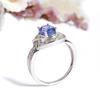 Bolaijewelry Кольцо из серебра 925 пробы с натуральным голубым танзанитом, изысканное ювелирное украшение в подарок для женщин