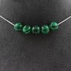 Stones and Minerals. 5 Malachite Pearl Necklace (with Resin) 8 Mm. Steel Chain Necklace Women, Men. Customizable Size.