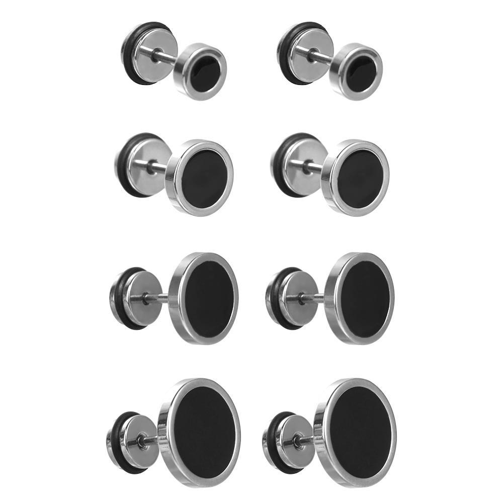 Круглые черные серьги-гвоздики в корейском стиле, однотонные модные серьги-гвоздики в стиле панк-хип-хоп для женщин