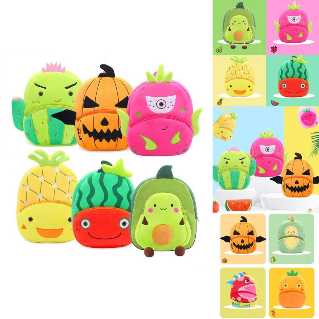 Cute And Adorable Fruit Pattern Backpack For Toddlers Plush Shoulder Bag Fv Model