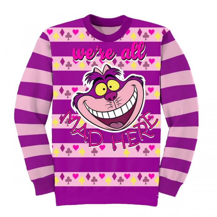 Alice In Wonderland Unisex Adult We´re All Mad Here Knitted Jumper