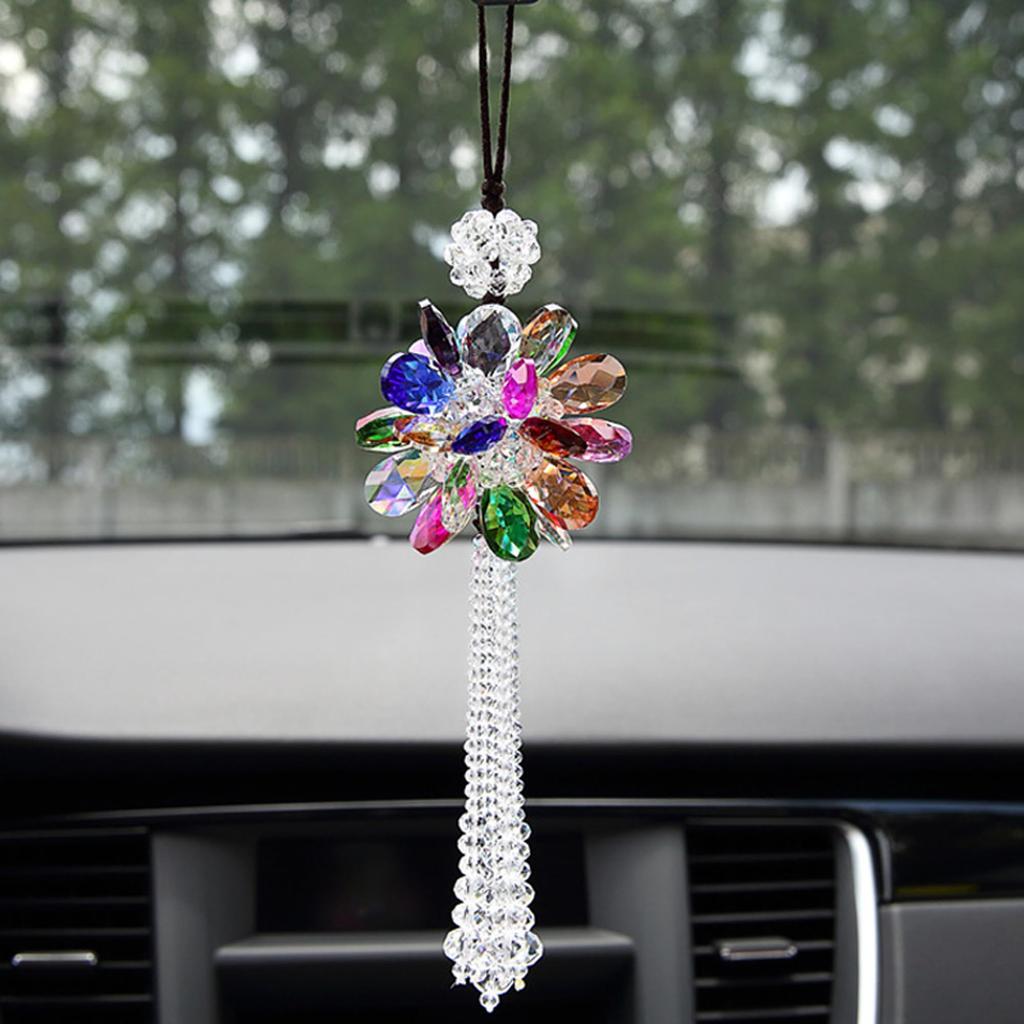 AAGWW Car Decoration, Interior Decoration, Gift, Crystal Pendant, Creative Rearview Mirror Pendant (Colorful Rainbow Design, 1 Piece)