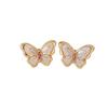 New French retro Mori butterfly stud earrings Monet Garden white dripping oil temperament super fairy earrings