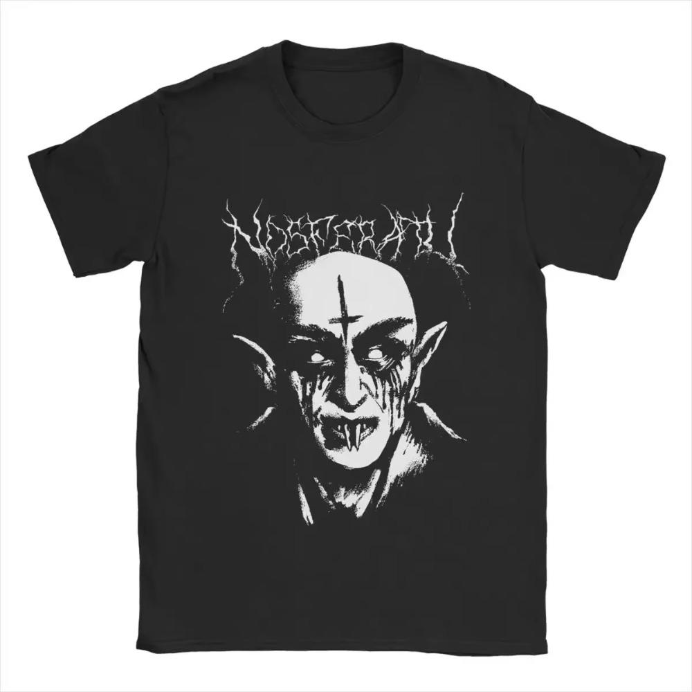 Черные металлические мужские футболки Nosferatu модные футболки с коротким рукавом и круглым вырезом футболка 100% хлопок идея для подарка одежда