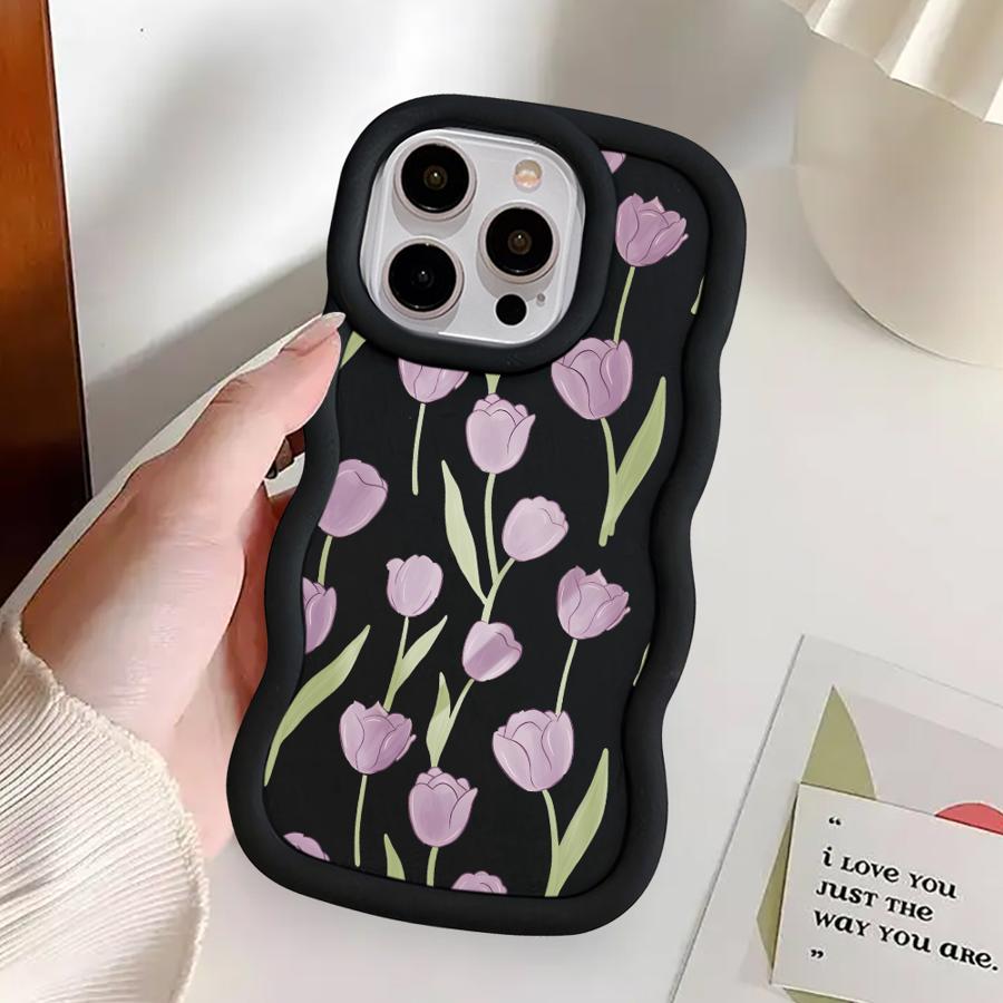 Простой чехол-накладка с мягким цветочным рисунком для iPhone 16 Pro Max 17 Air 11 XR 8 14 12 13 15 Plus