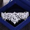 Baroque Luxury Rhinestone Beads Heart Bridal Tiaras Crown Silver Plated Crystal Diadem Crowns Headband Wedding Hair Accessories
