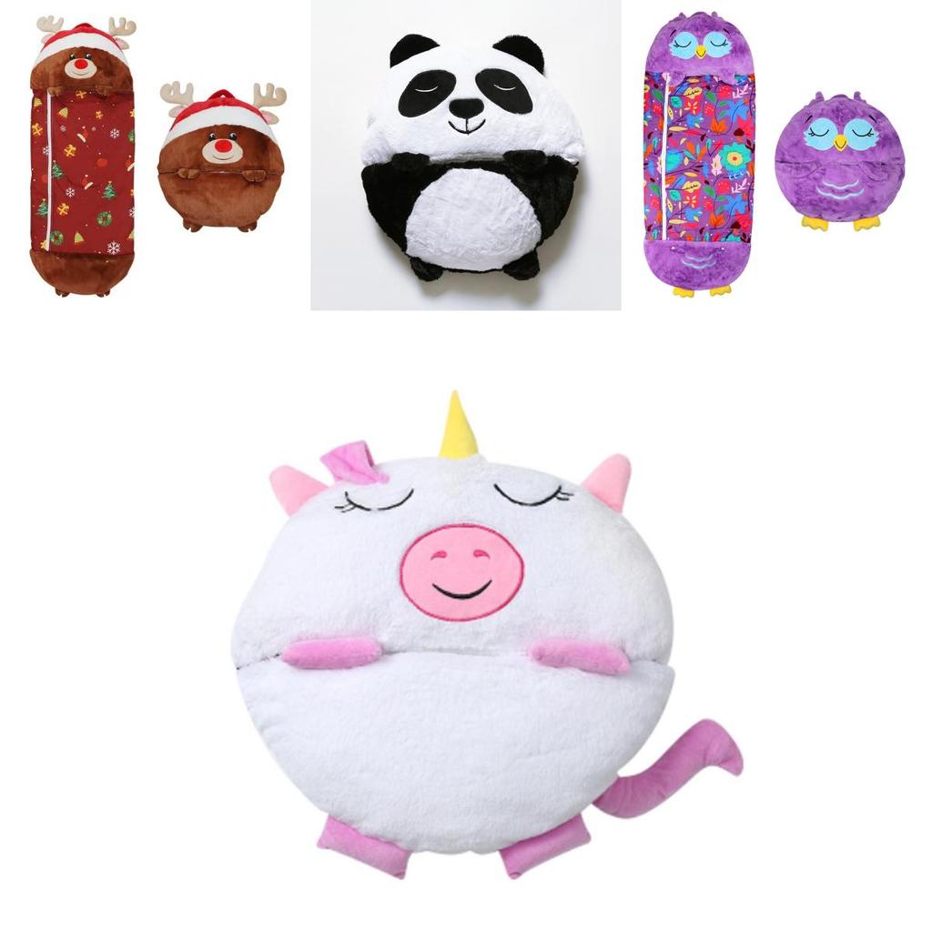 Большой мультяшный спальный мешок Happy Nappers, супермягкая плюшевая подушка, спальный мешок в виде животного