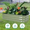 Galvanized Steel Modular Planter Box for Outdoor Vegetables & Flowers - Ideal for Patio, Backyard, or Balcony.