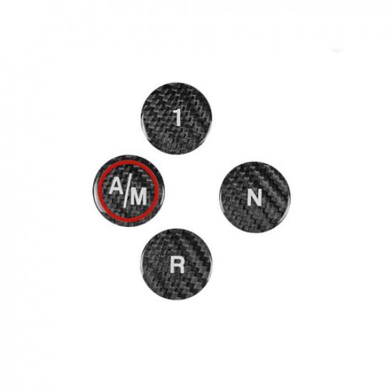 Real Carbon Fiber Car Center Gear Shift Button Sticker For Fiat Abarth 595 695