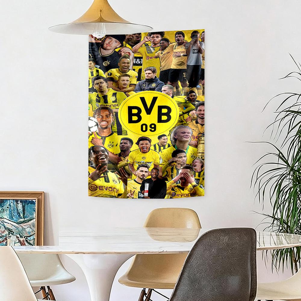 Borussia Dortmund Wall Decor Tapestry Art For Pet Memorial Birthdaywedding Party Backdrop Family Gift