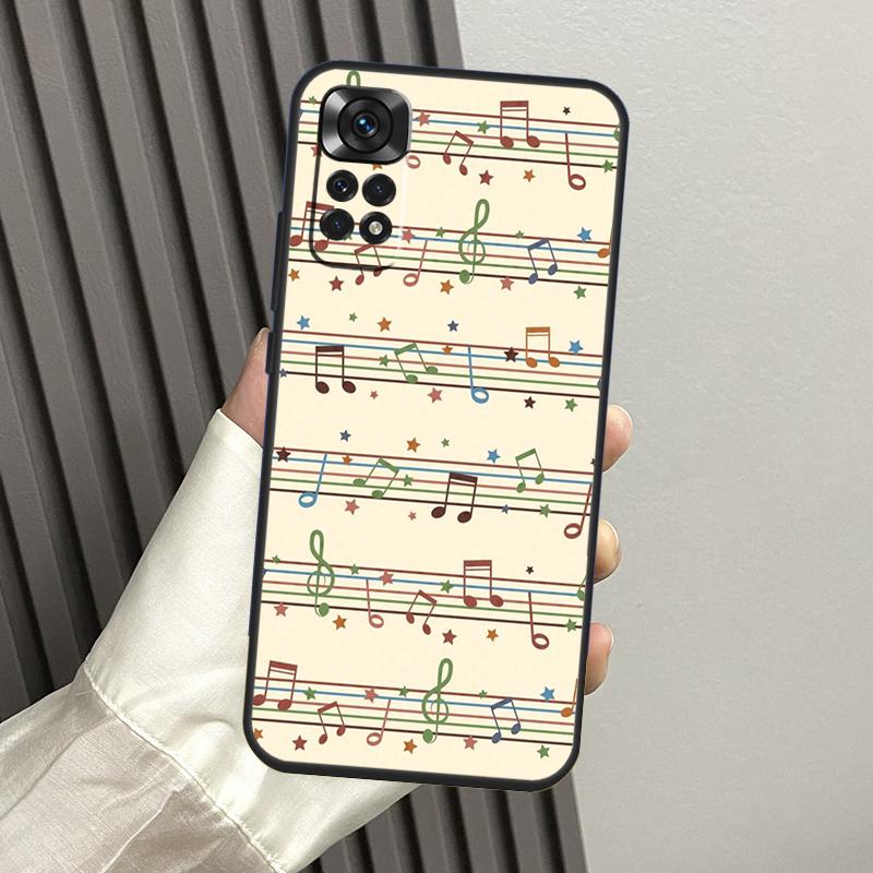 Чехол с нотами Музыкальные ноты Для Xiaomi Redmi Note 14 Pro 13 12 11 10 15 Pro Plus Redmi 14C 13C 15C 10C 12C 15 Funda