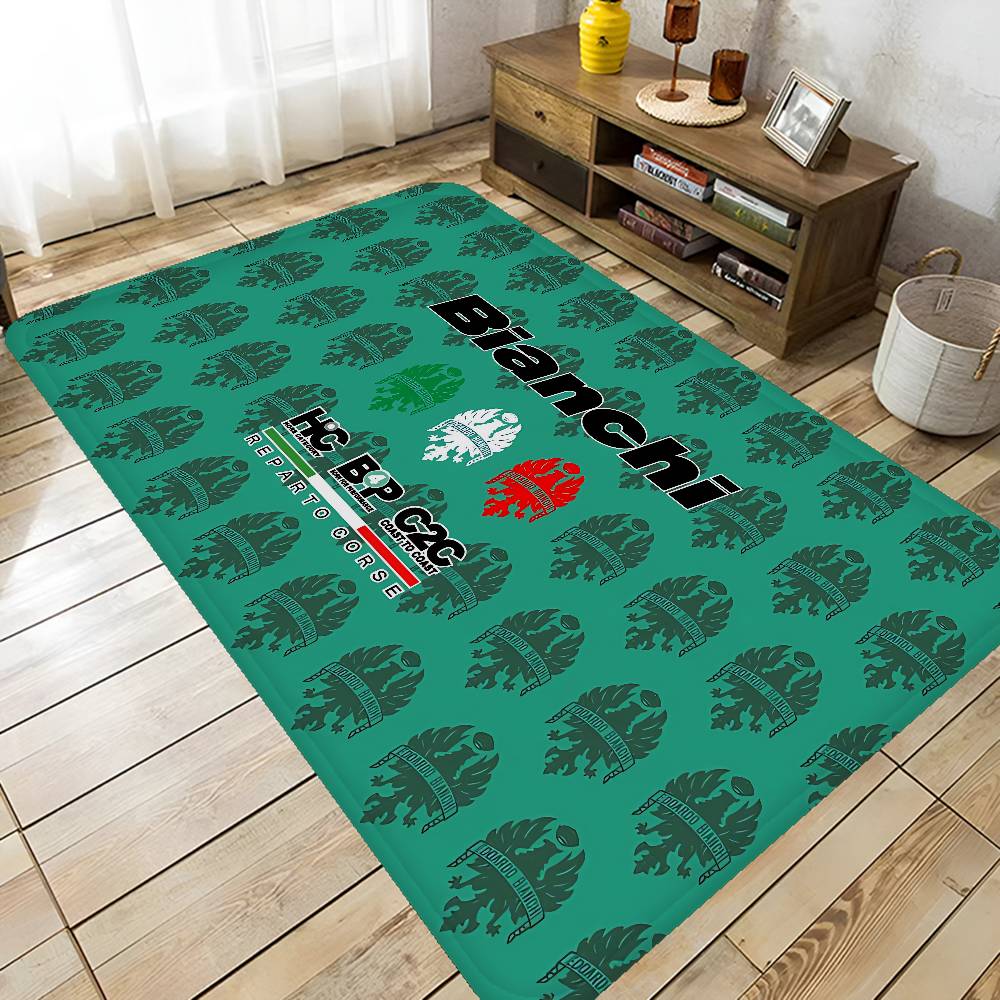 B-bianchi-S Bicycle Logo Floor Mat Non-Slip Laundry Room Mat Laundry Decor Balcony Child Living Room Household Carpets