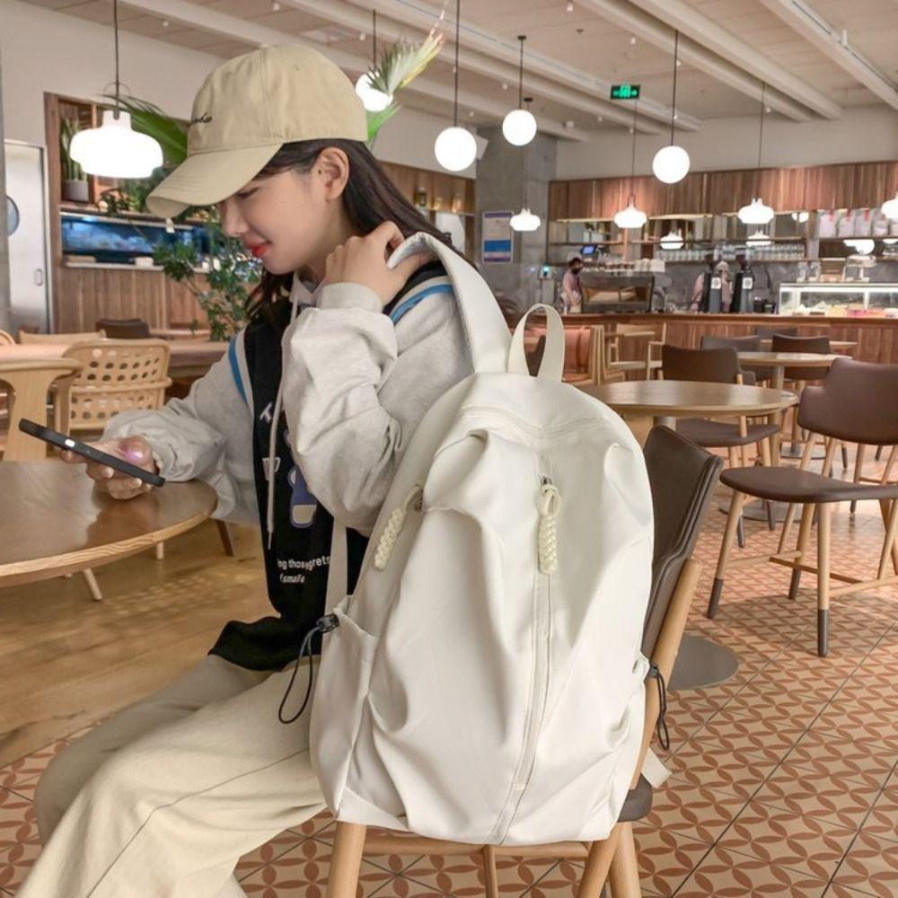 High Capacity Trendy Ins Backpack Multi-pocket School Bags Female Junior High School