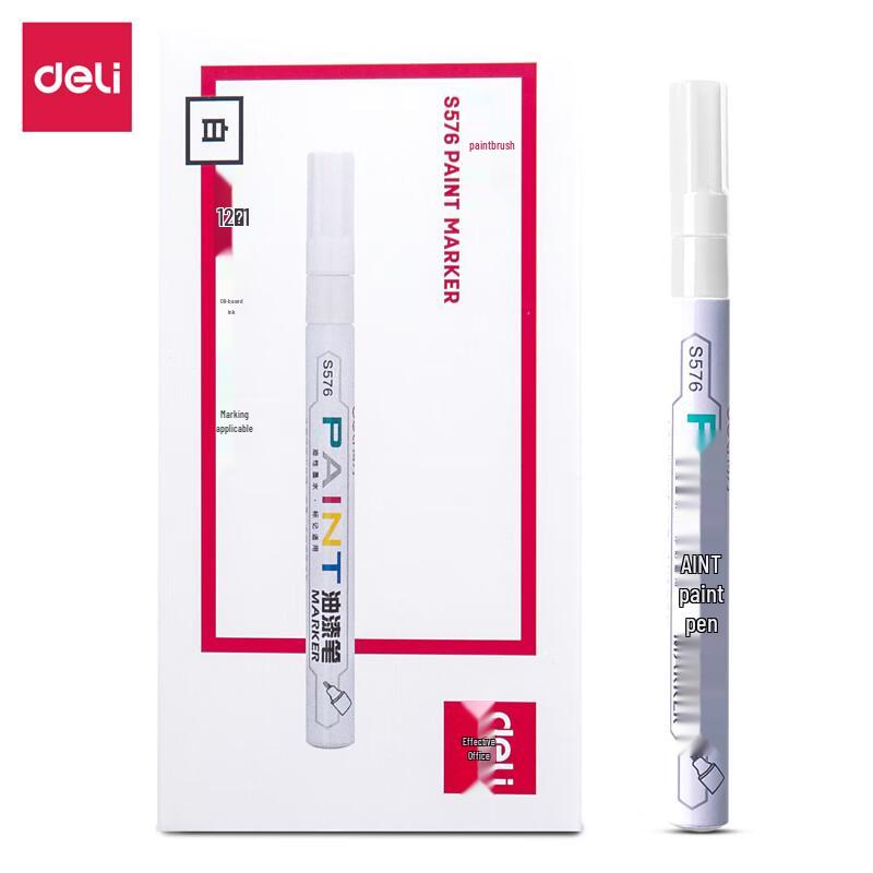 Deli White Fine Tip Paint Marker Pen