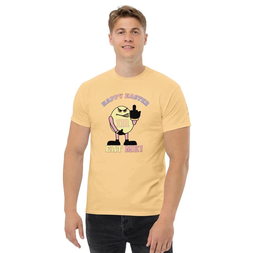 new Easter T-Shirt Eat Me Funny M&M Egg Design Happy Easter Graphic Tee Gift