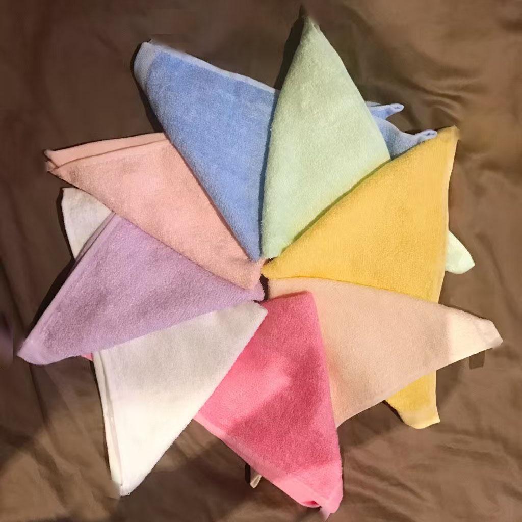 10 шт. Полотенца из бамбукового волокна Супермягкие, Впитывающие, Быстросохнущие Портативные Квадратные Полотенца Разных Цветов Розовый, Голубой, Желтый, Зеленый, Фиолетовый ,Для тела,