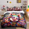 "Colorful Pig Hippie Decor Set" Soft Comfortable Duvet Cover Bedding Set Included 1*Duvet Cover & 2*Pillowcases, gift