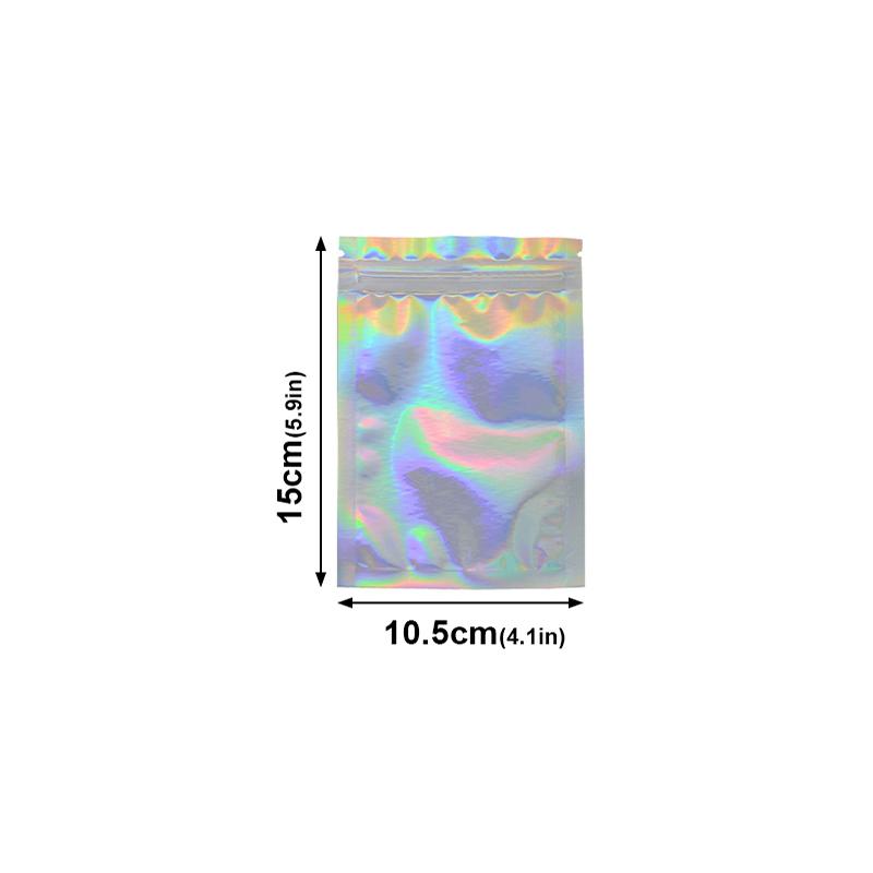 100pcs Resealable Laser Bags For Necklace Food Storage Bags Pouch Bag Necklace Jewelry Gift Packaging Kitchen Storage Bag