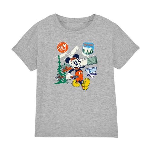 Disney Childrens/Kids Ski Club Mickey Mouse Badge Heather T-Shirt