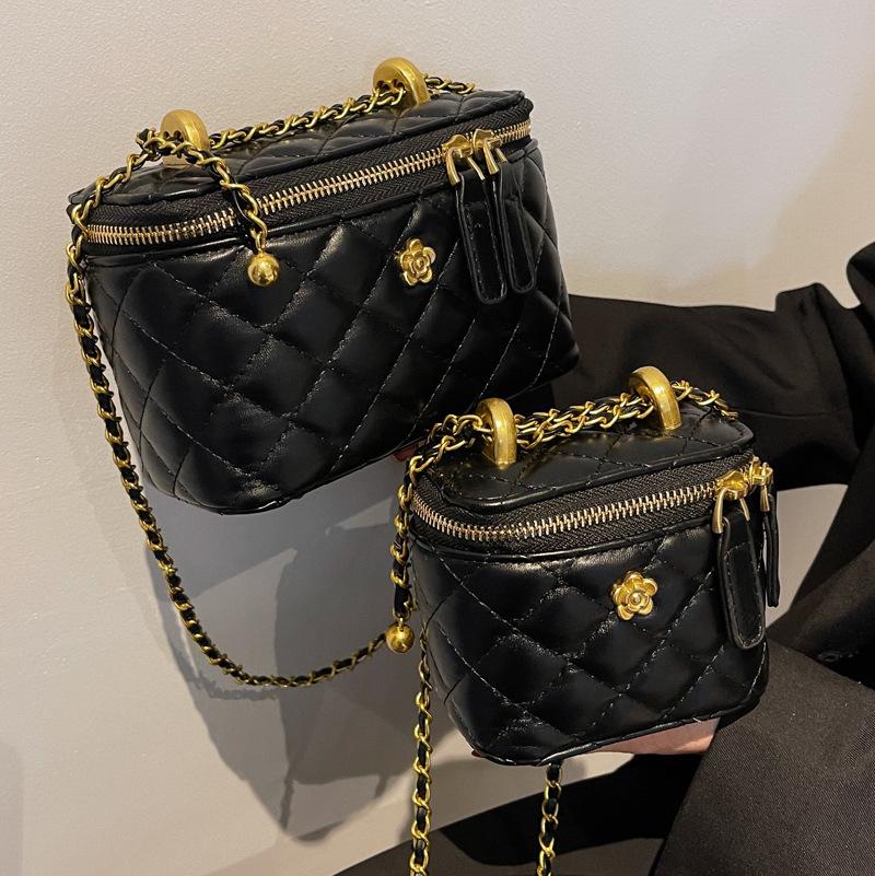 Сумка на плечо с ромбовидной текстурой, женская сумка 2025, новая сумка-мессенджер на цепочке, маленькая ароматная модная сумка-коробка, текстурная ретро