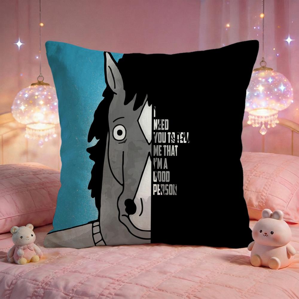 BBoJack Horseman Cushion Cover Premium Comfort Reversible Pillow Cove Two In One Design For Any Room Car Interior