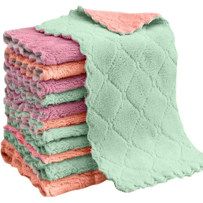 10 шт. Полотенце из микрофибры, впитывающее кухонное полотенце, антипригарное, масляное, для посуды, салфетки, посуда, бытовая химия