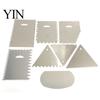 Metal Dough Cutter for Pastry Stainless Steel Cake Scraper with Multi-faceted Sawtooth, Rectangle/Pentagon/Triangle/Semi-circle Shape Cream Food Grade