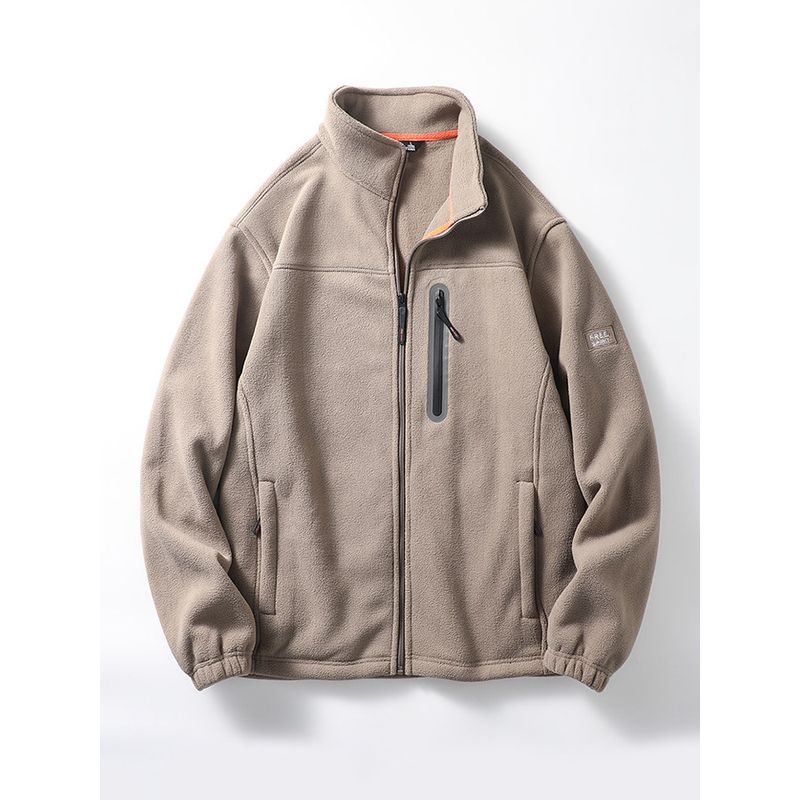 Fleece Jacket for Men, Autumn and Winter, Stand-Up Collar, American-Style Cardigan, Zip-Up Jacket, Sweatshirt, Foreign Trade Men's Fleece Clothing