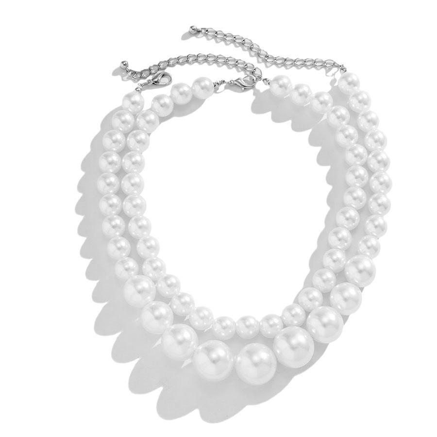 Европейско-американская мода: Ретро Ожерелье с Крупным Жемчугом для Женщин - Элегантный Аксессуар для Вечерней Вечеринки