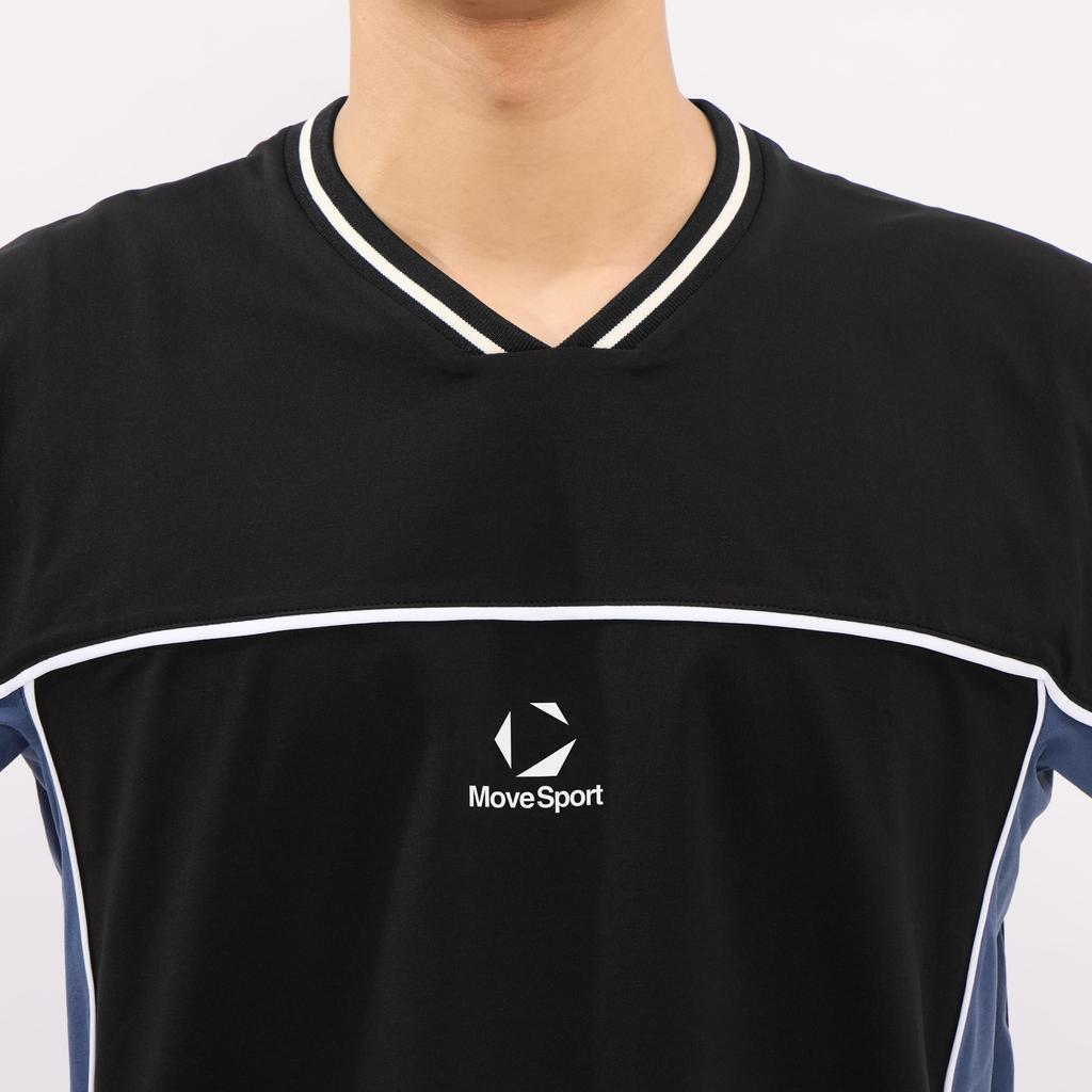 Descente Move Sport Рубашка с коротким рукавом Волейбол Впитывающая пот Быстросохнущая Эластичная Защита от солнца Унисекс Тренировка Зал SV6SHT10U BKBL S Мужская Женская