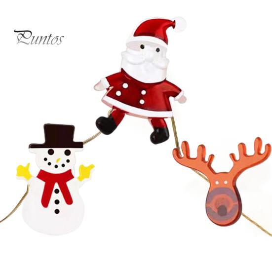 Светодиодный гирляндный светильник на батарейках, простой в установке, всегда включенный, снеговик, Санта-Клаус, гирляндная лампа, украшение для рождественской вечеринки