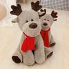 Christmas Stuffed Animal Soft Toys Moose Creative Red Scarf Reindeer Plush Doll Kids Toy