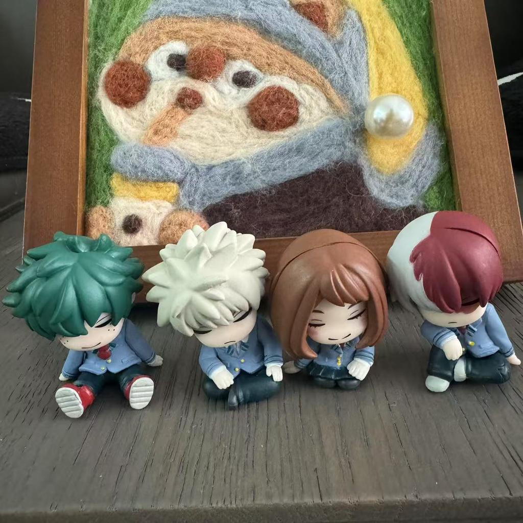 Genuine Gacha Scale Model My Hero Academia Midoriya  Katsuki Todoroki Shoulder To Shoulder Sleep Series Action Figure Toys