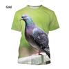 Kids Short-Sleeve T-Shirts 3D Pigeon Print Loose-Cut for Children Daily Outdoor Play School Summer Leisure Activities