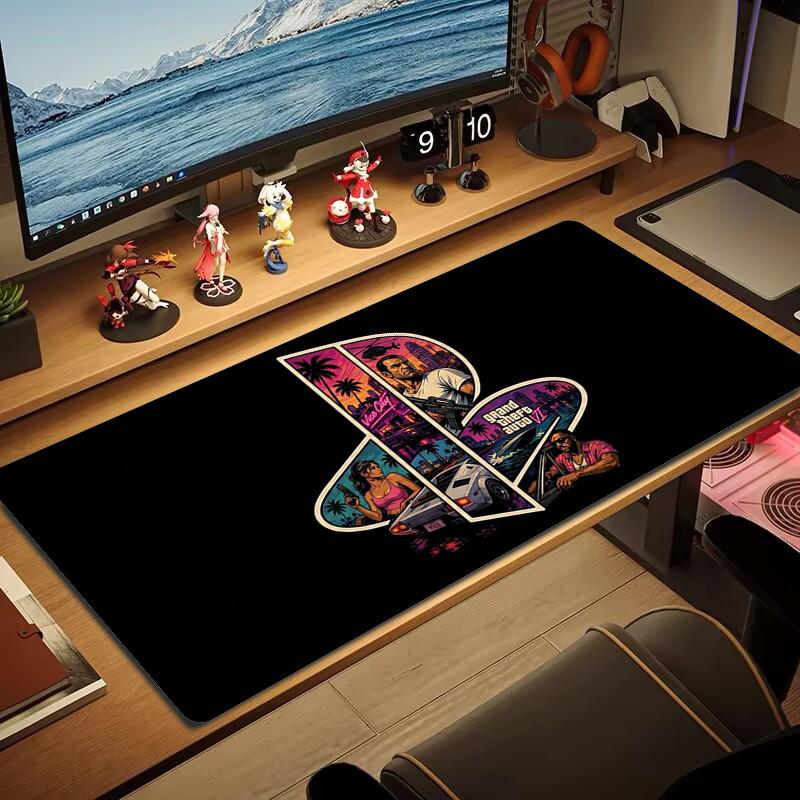 Коврик для мыши Grand Theft Auto Большой игровой коврик для стола Нескользящий коврик для ноутбука и планшета XXL Коврик для мини-ПК Игровой коврик с заблокированным краем