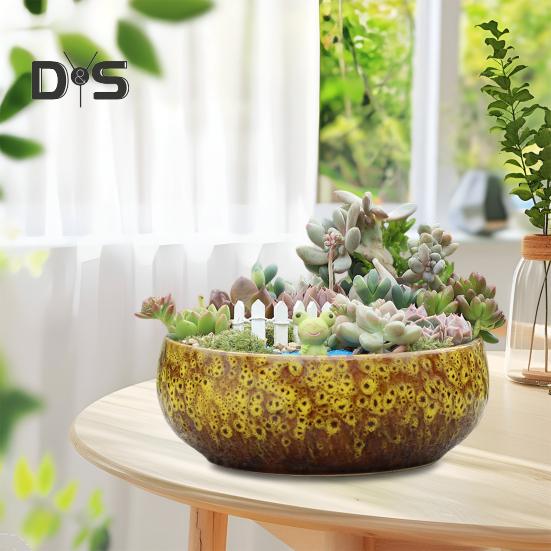 Керамическая чаша-лото для водных растений, герметичный гидропонный цветочный горшок, высокотемпературная керамическая чаша для суккулентов, аквариум