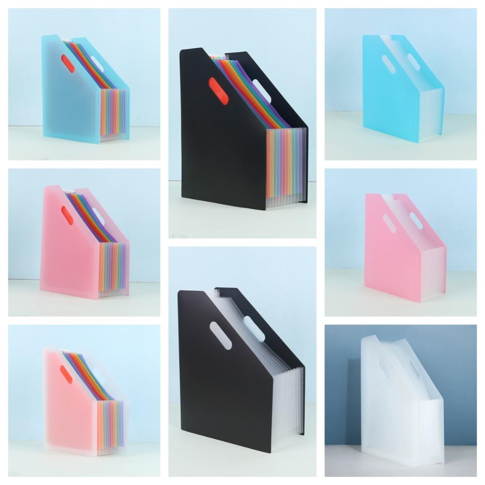 Folder A4 Expanding Organ Bag Diagonal Mouth Rainbow Color Document Holder Briefcases