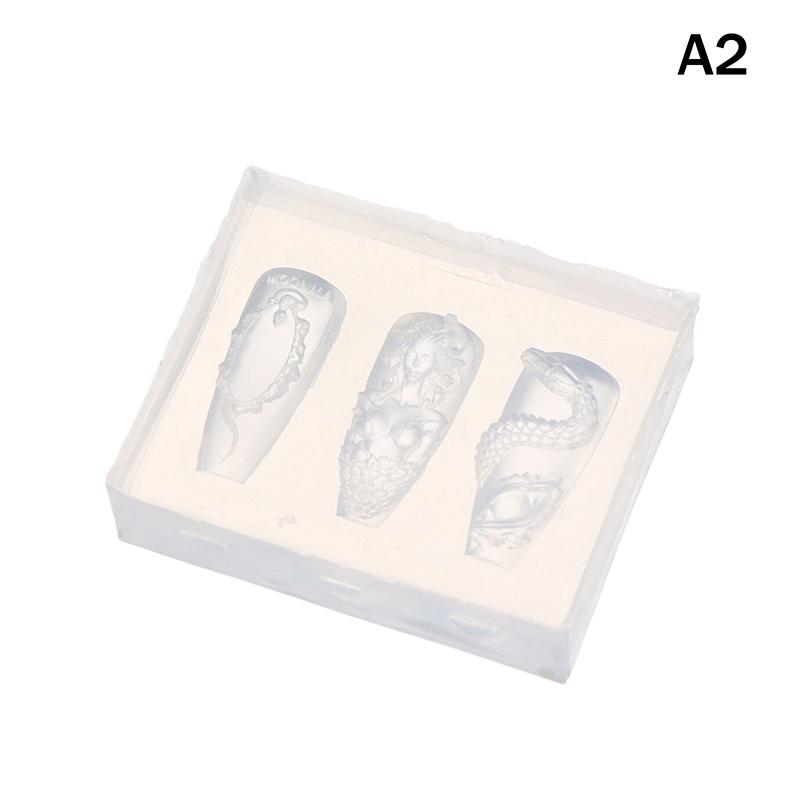 3D Relief Goldfish Water Bag Silicone Nail Art Mold DIY Nail Decoration Transparent Manicure Template
