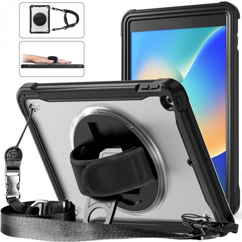 Rotating Strap Case IPad 10.2 9.7 With Stand Full TPU Cover Shockproof Sleep Wake Crossbody Shoulder Compatible