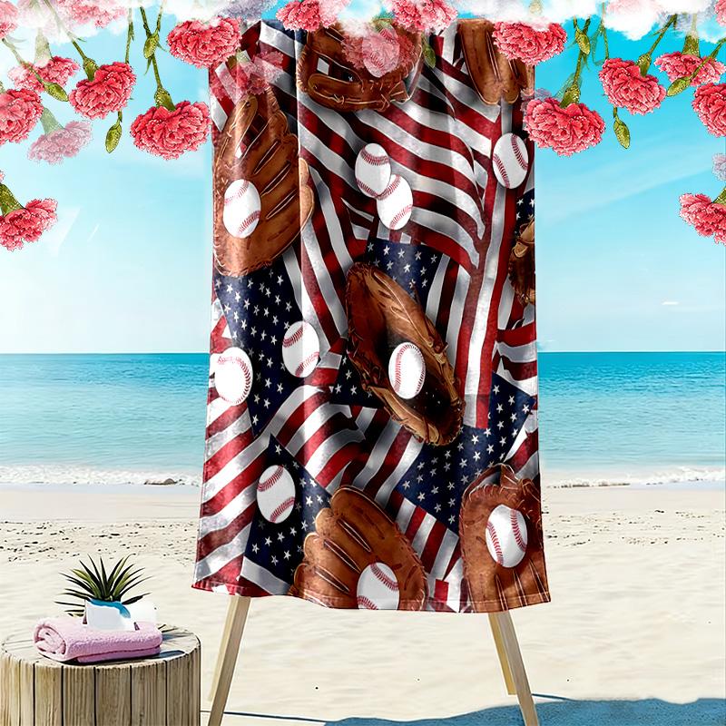 Sports Print Beach Towel, Large Soft Quick Dry Towel for Beach Camping Swimming