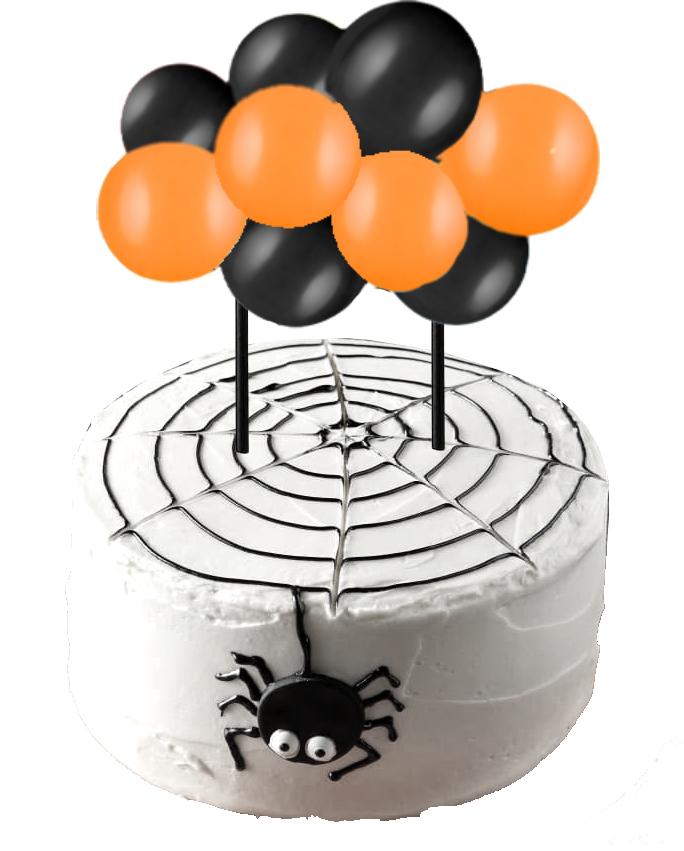 Topper Balonowy Czarny Pomarańczowy Halloween