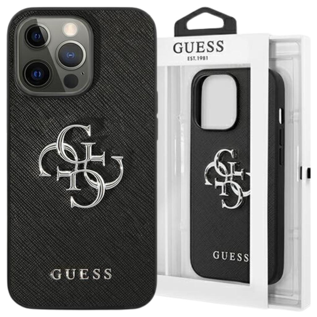 Guess Guhcp13Lsa4Gsbk Iphone 13 Pro/13 6,1 Czarny/Black Hardcase Saffiano 4G Metal Logo